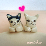 【2ニャンset】猫♡置き物 兼 箸置き（香箱座り）