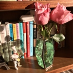 ステンドグラスの花瓶(レタスグリーン)受注製作