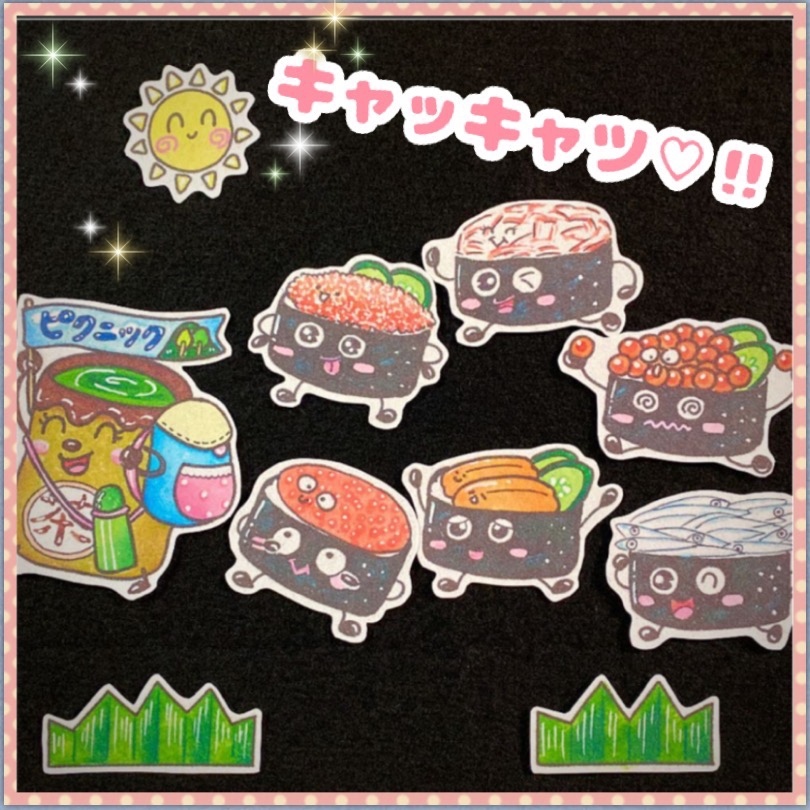 2点セット　A3 トマトちゃん　お寿司のピクニック　パネルシアター パネルシアター マグネットシアター おすしのピクニック 保育