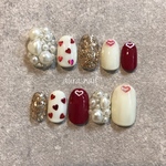 No.32 ハートネイル♡パールネイル