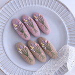 花束刺繍パッチンピン　ハンドメイド