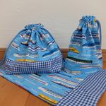 ランチ3点セット＊新幹線＊水色