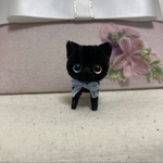 小さなオッドアイ黒猫ちゃん　モールアート　モールベア 