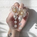 ニュアンスフラワーピアス