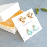 (g様オーダー品)minamo mint ◇春色のイヤリング