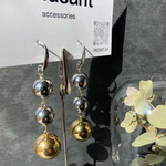 シルバーボール×ビックゴールドチャームピアス