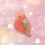モモイロインコ　ブローチ