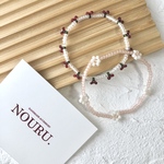 【SALE！】✔  pink cherry  ピンクチェリー 🍒 ブレスレット/ビーズアクセサリー/セット販売/着脱簡単/韓国ビーズ/普段使い/シンプル/カジュアル