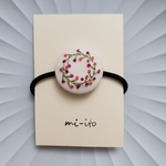 刺繍ヘアゴム🌷　no.783　くるみボタン　💛送料無料💛　