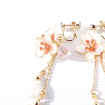 【’21】零れ桜のマニキュアフラワーイヤーアクセサリー