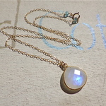 ☆再販☆ｂ　Flamed Moon Stone Necklace *14kgf*