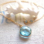☆３月誕生石☆　Frqamed Aquamarine Necklace  14kgf