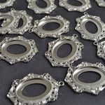 アクセサリーパーツ レジン枠 楕円 ハート４ デザイン 古代銀 空枠 フレーム 46mm 10個[4582434313209]