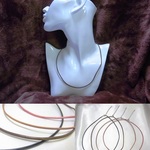 NEW 本革丸ひも◆2mm シンプルネックレス 40cm+4cmアジャスター付き◆lalalady-112q