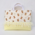 ミモザ　テディベア♡イエロー　レッスンバッグ　入園入学　巾着　上履き袋　くま　ベア