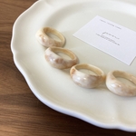 樹脂リング (マーブルベージュ)