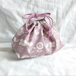 ★お弁当袋☆ランチ☆巾着袋☆入園グッズ☆入学グッズ☆花柄☆北欧☆ピンク☆ラベンダー☆くすみ
