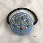 幸せ広がる花束 刺繍ヘアゴム/ブローチへ変更可能