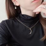 moon×pearl necklace  ネックレス/淡水パール/パール