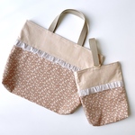 入園入学2点セット【gemma flower pink】レッスンバッグ&上履き入れ
