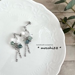 フローライトとクリスタルクォーツのピアス