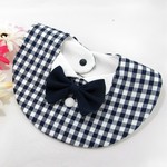 追加 追加  蝶ネクタイが取り外し出来る春のお出かけスタイ　紺色のギンガムチェック（男の子用）