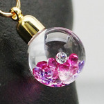 Bijou glass Ball Pendant ルビーレッド系パープカラー 