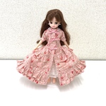 【送料無料】リカちゃん服、ピンクのワンピース、ペチコートの2点セットＡ（010）