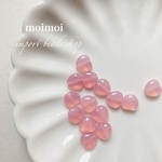 〈10個*No.C1585〉 Czech import  ハートビーズ/ミルキーピンク