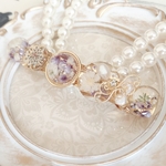 ꫛꫀꪝ✧‧˚Blue＆Flower バレッタ8cm
