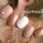 再販♡New♡パールフラワーの大人ピンクなネックレスネイル