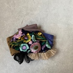  sogno＊デニムリボンと花刺繡のバレッタ／髪飾り