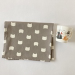 40×50ランチョンマット　ねこねこグレー