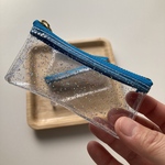 お試し価格&気まぐれ作品★Sサイズ★中身が見えるポーチ★くるみるく工房の虹色ミニミニポーチ★クリアポーチ★PVC★
