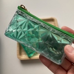 お試し価格&気まぐれ作品★Sサイズ★中身が見えるポーチ★くるみるく工房の虹色ミニミニポーチ★クリアポーチ★PVC★