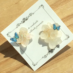蝶々紫陽花ピアス