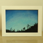 油絵原画『星空』　額縁付き