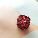 ガーネット＆シャムの花束リング