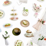 カフェ フレークシール 40枚set《matcha》 [F360]