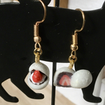 ミニチュア いちご大福のピアス or ストラップ