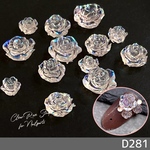 ネイル パーツ 3D 薔薇 スタッズ 透明 クリア セット 20個 (D281)