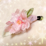 気まぐれ作品♡八重桜のバナナクリップ