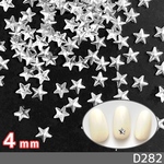 ネイル スタッズ 高品質 星 角付き シルバー 4mm 100個(D282)