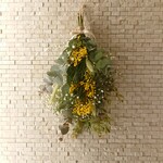 ミモザとユーカリのスワッグ(45cm)