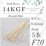 【F70】14kgf 0.6mm 3cm 9ピン5本