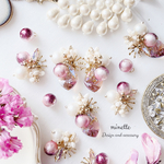 Swarovski cotton purple pierce