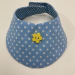 aiboちゃんのスタイ　aibo's bib 青ギンガムチェック&水色水玉