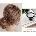 小さいハートとパールのシンプルヘアゴム／ヘアアクセサリー