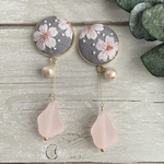 【送料無料】桜の刺繍ピアス/イヤリング