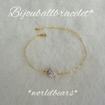 《♡80再販*》♡選べるカラー&デザイン♡＊キラキラ＊*スワロフスキー＊*クリスタルビジューボール*ブレスレット*＊* (アンクレット、ネックレスもできます＊) ゴールドorシルバー
